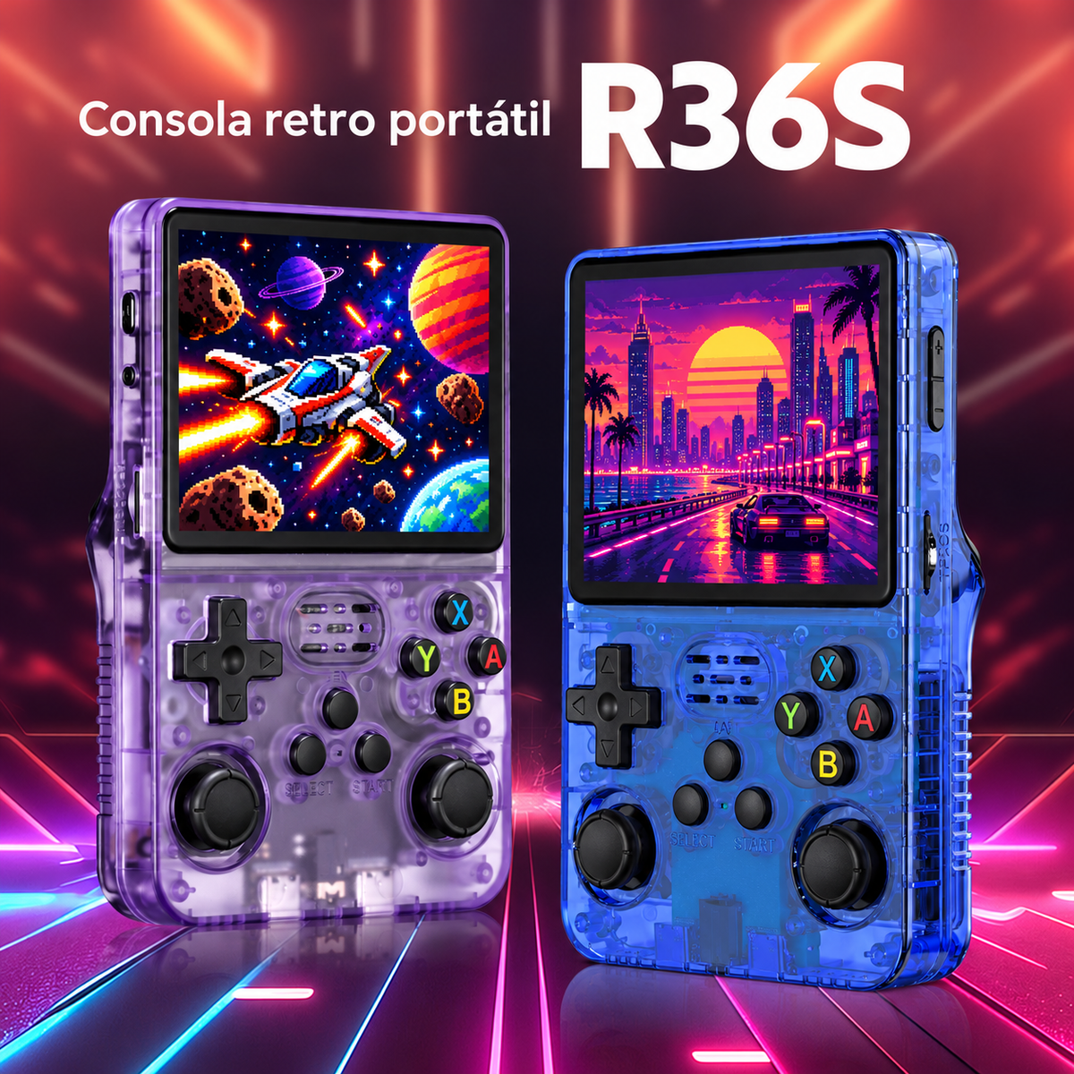 Consola Retro Portátil R36S 64 GB con Pantalla IPS de 3,5"