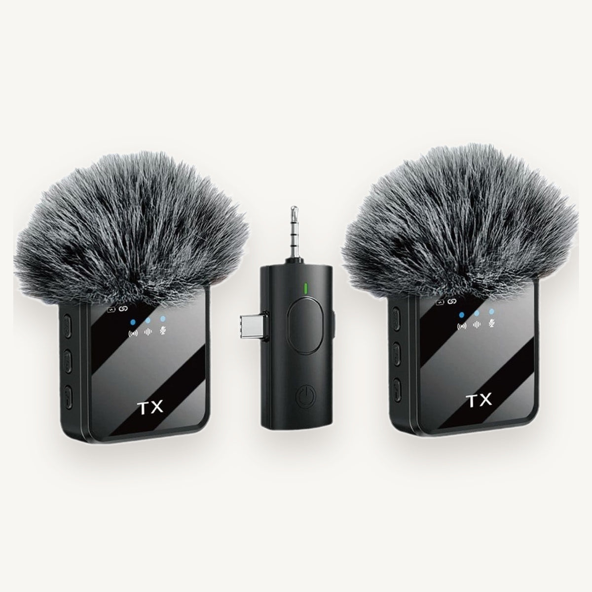 Pack 2 Micrófonos de Solapa Inalámbricos · iPhone, Tipo C y Jack 3,5 mm