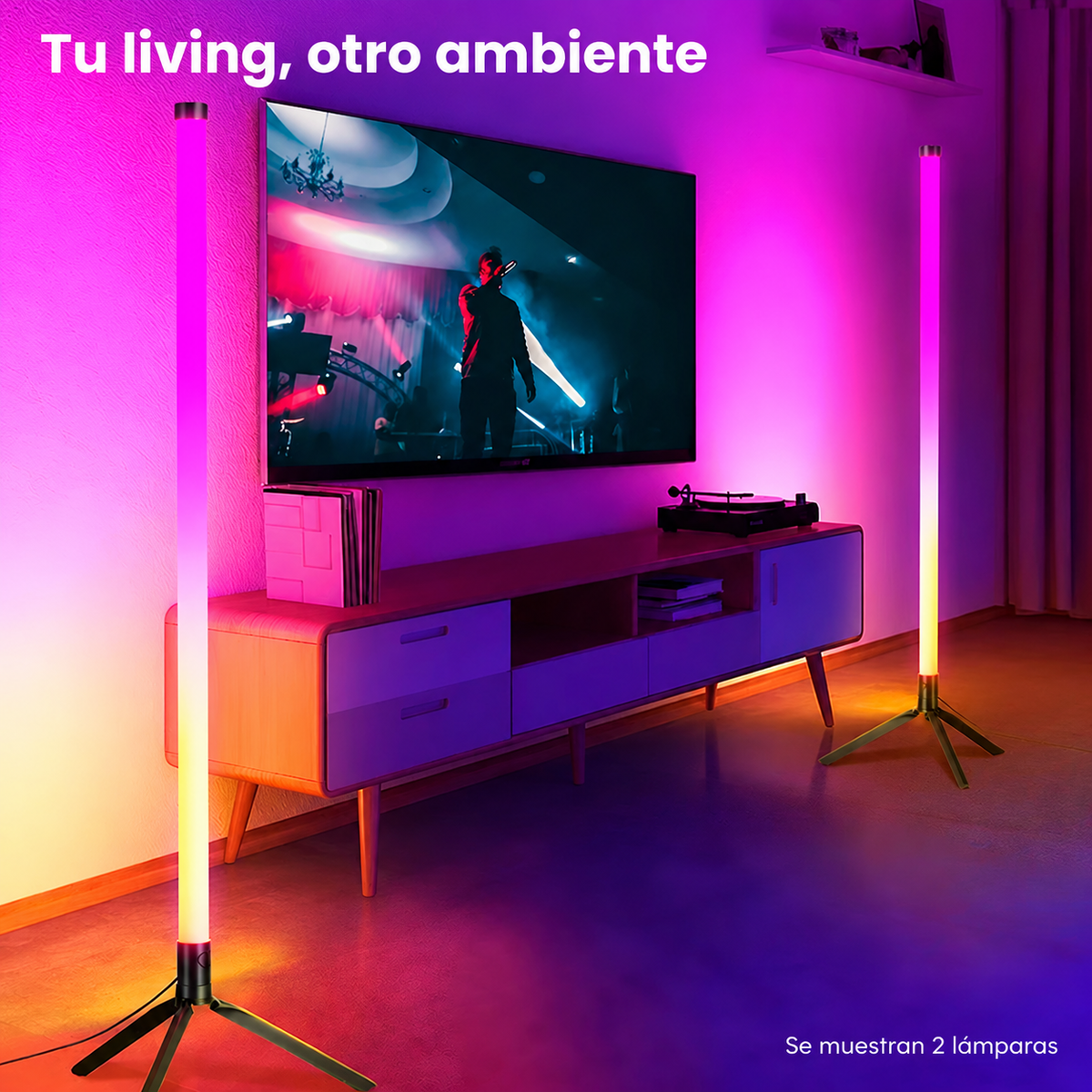 Lámpara de Pie LED RGB de 1,2 m con Control Remoto