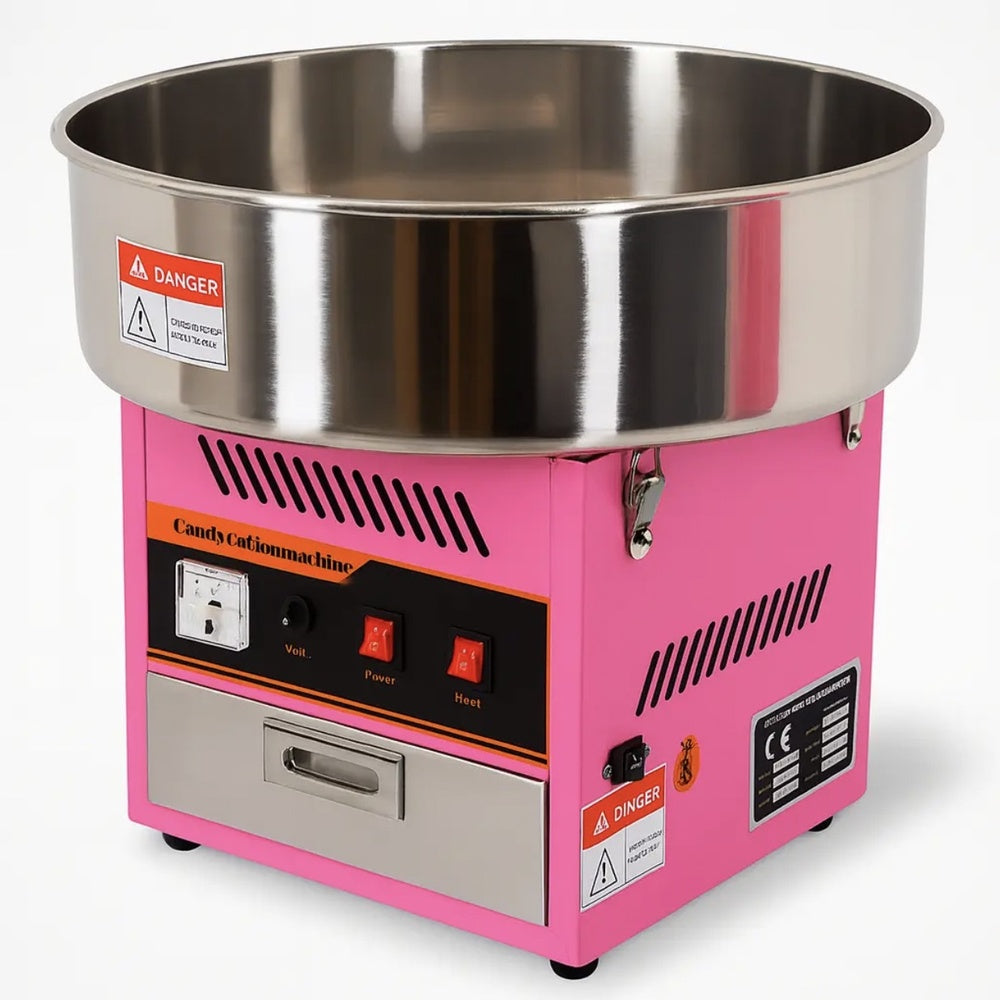 Máquina de Algodón de Azúcar Eléctrica Rosa — para Fiestas y Negocios