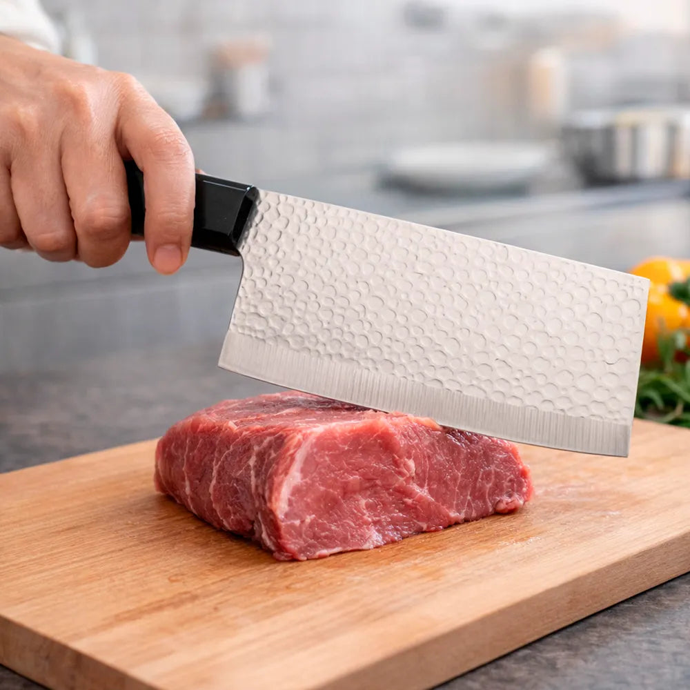 Set 3 Cuchillos Chef Acero Inoxidable Santoku y Multiuso