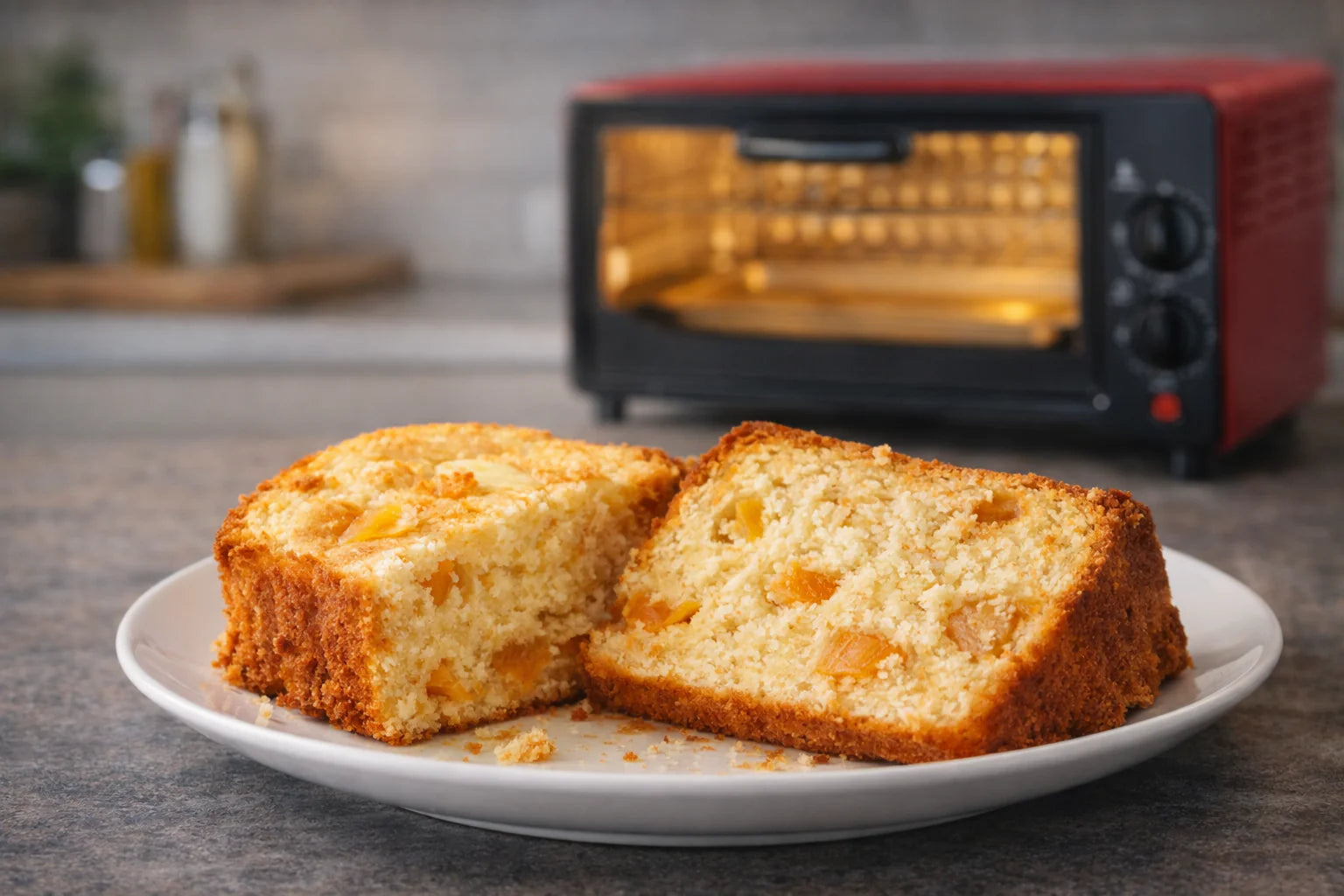Queque de durazno casero al horno eléctrico