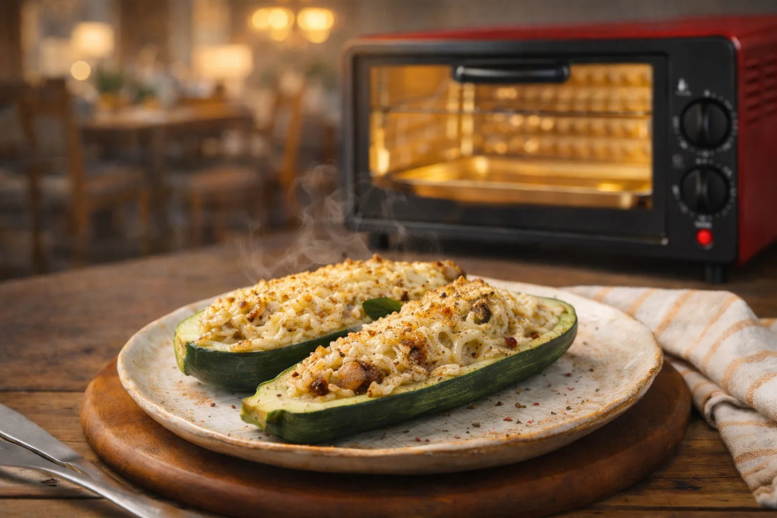 Zapallo italiano relleno al horno eléctrico