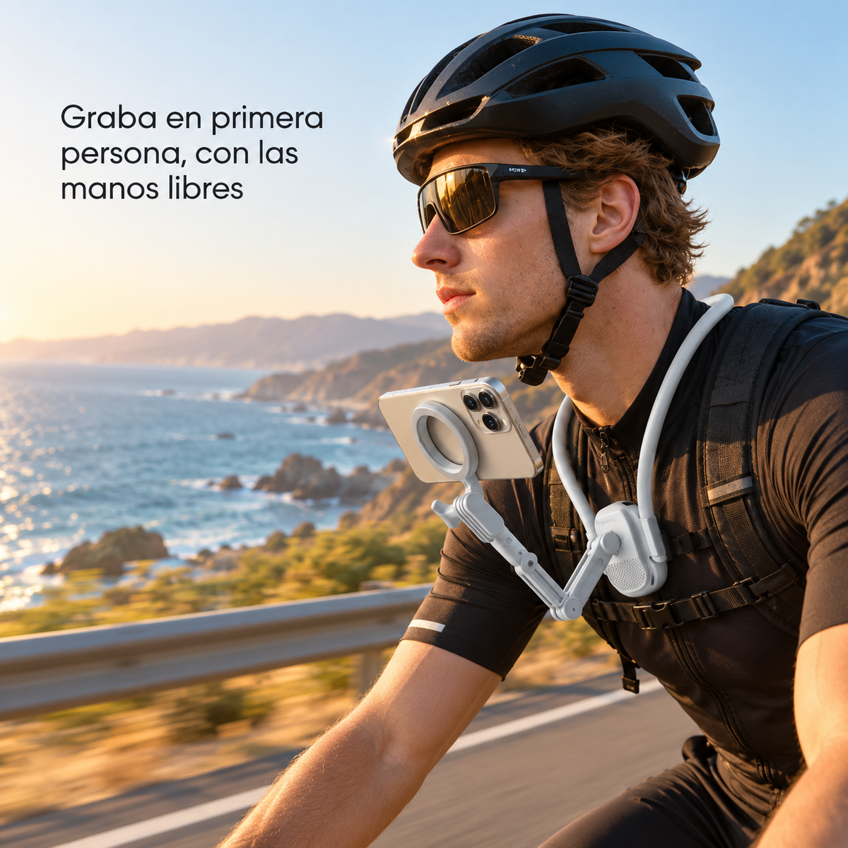 Soporte de Cuello Manos Libres para Celular y Cámara · Universal o Magnético