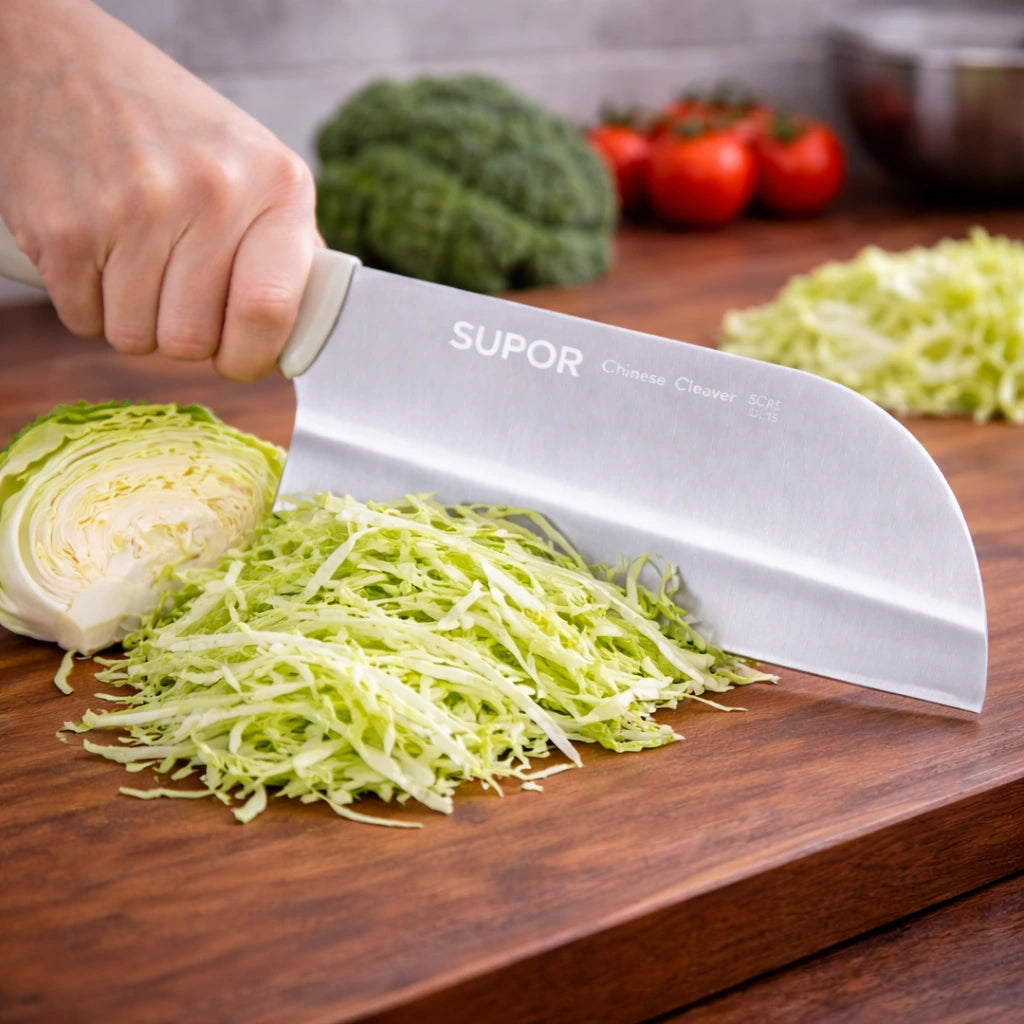 Cuchillo Cleaver Curvo SUPOR Profesional Acero Inoxidable