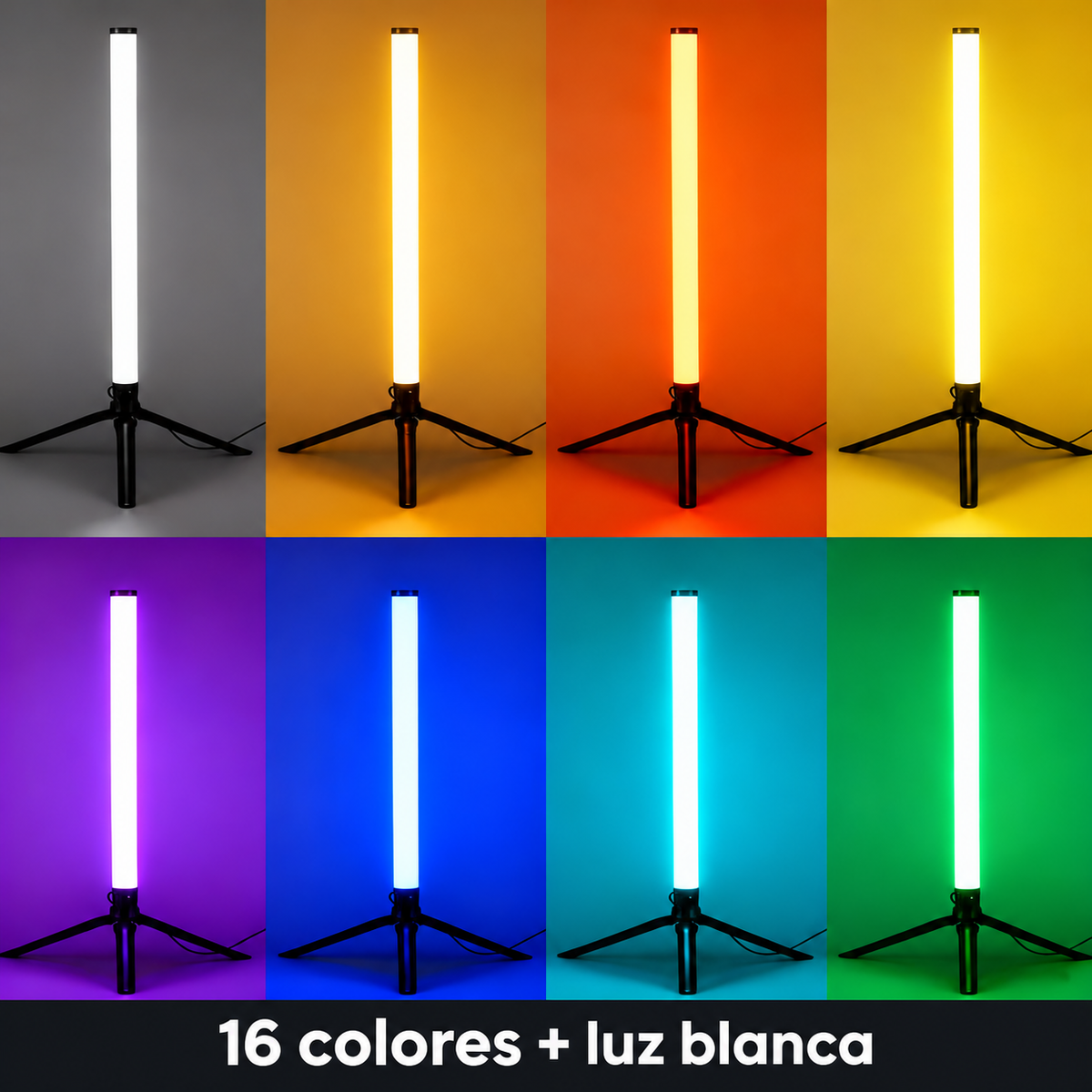 Lámpara de Pie LED RGB de 1,2 m con Control Remoto